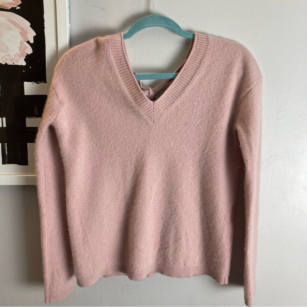 Naadam Pink Cashmere V Neck Sweater XS